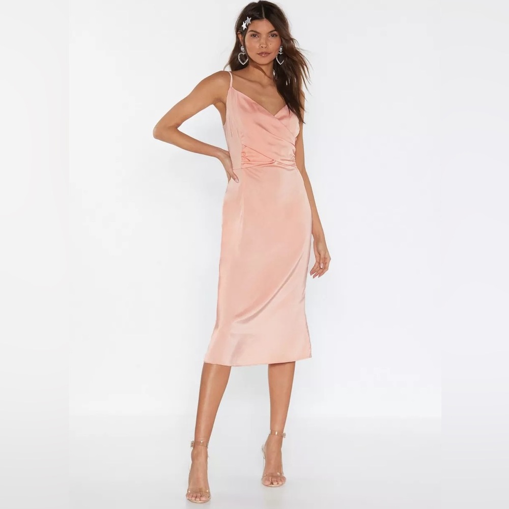 NWT Nasty Gal The Night We Met Satin Midi Dress